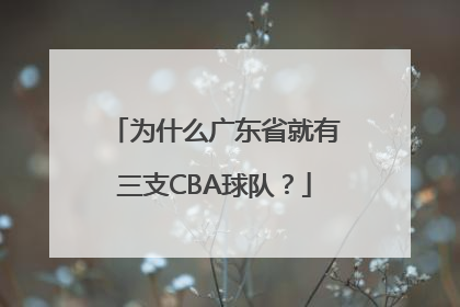 为什么广东省就有三支CBA球队？